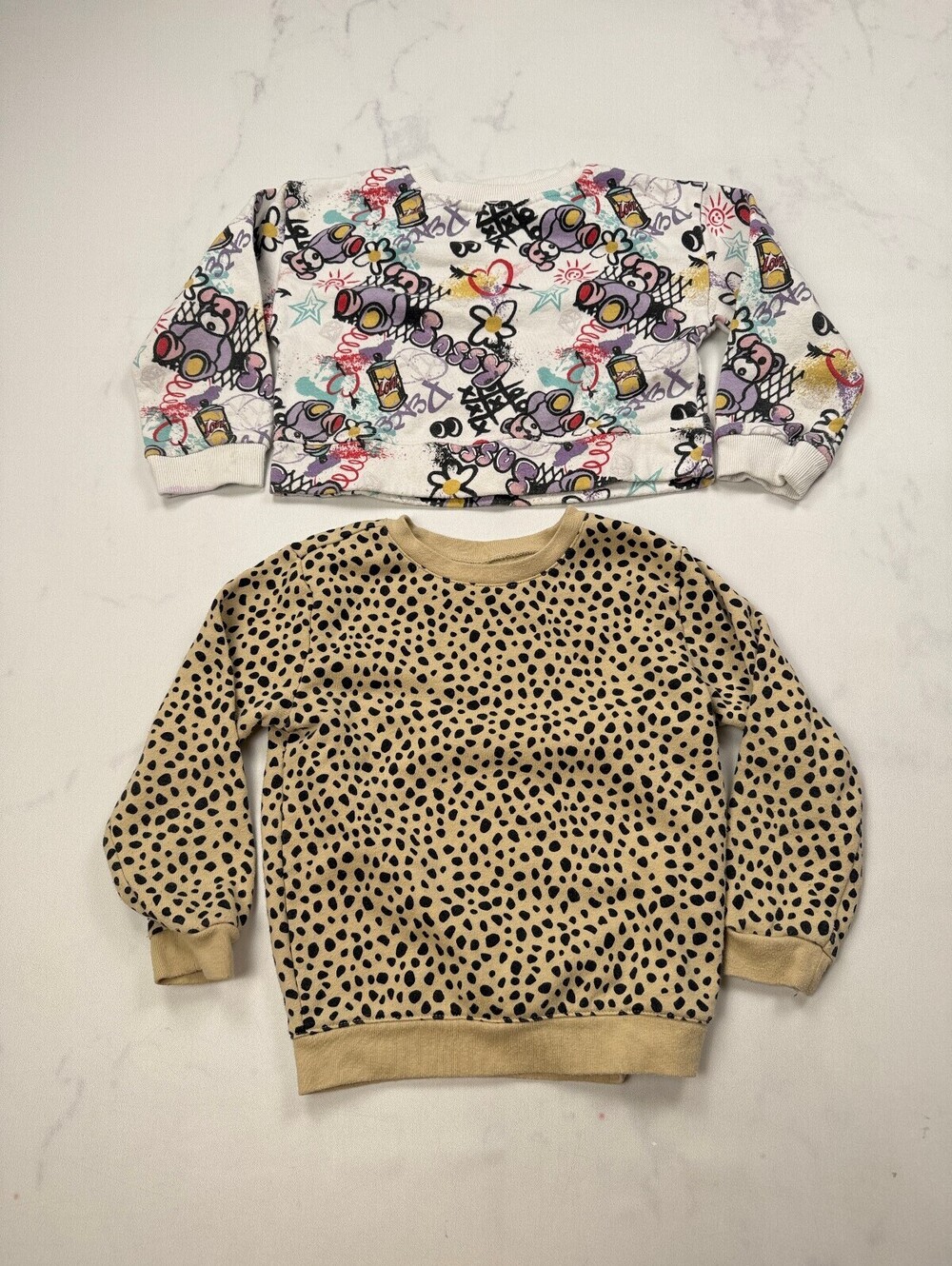Garanimals Extremely ME Printed Sweatshirt Beige 90s VTG Lot of 2- Girls 5/6 5T